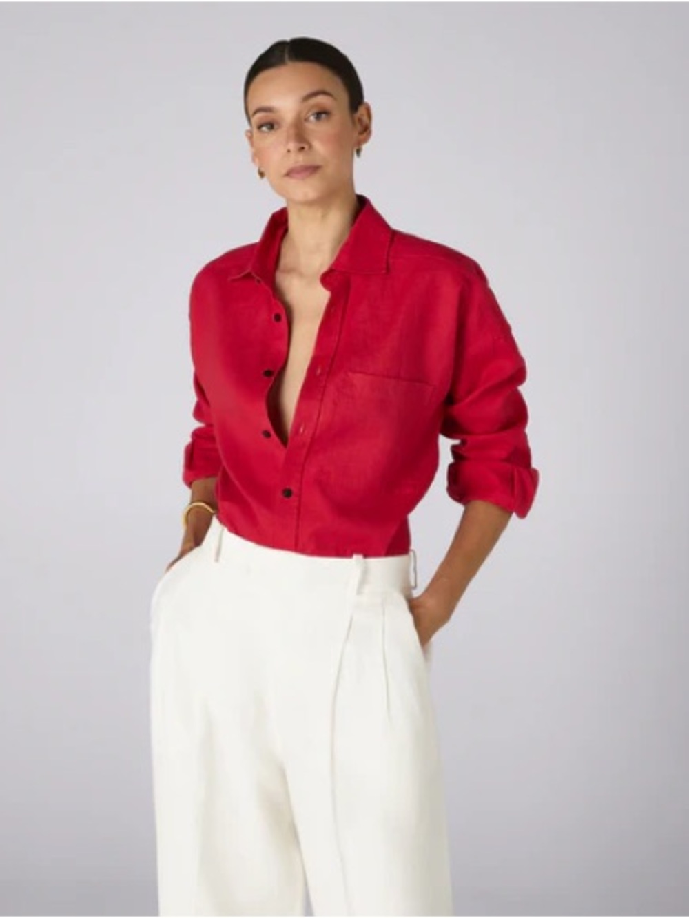 Withnothingunderneath the weekend shirt red hemp new nvr worn sz med! Offer!